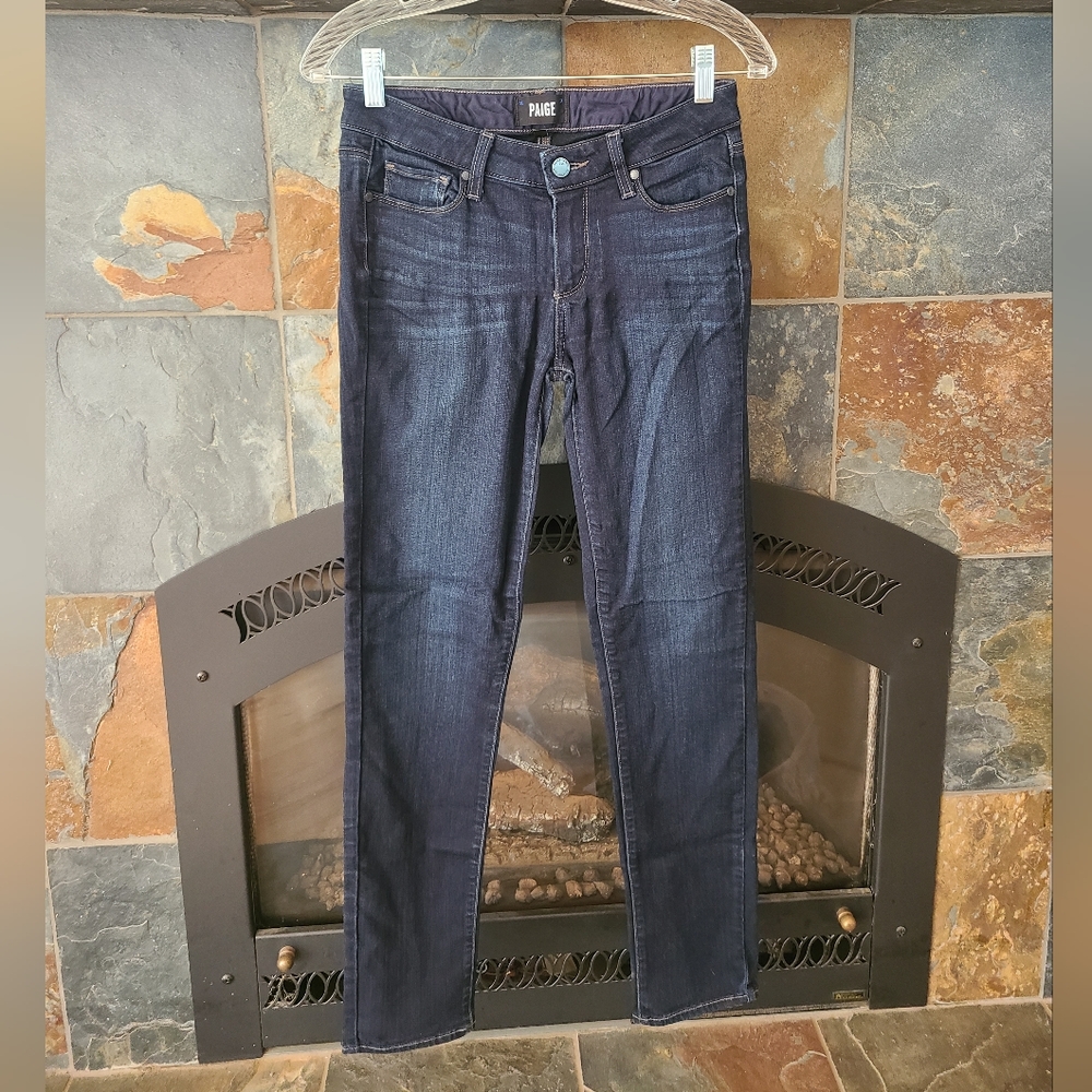 Paige Skyline Dark Wash Denim High Rise Skinny Jeans size 28 29” inseam